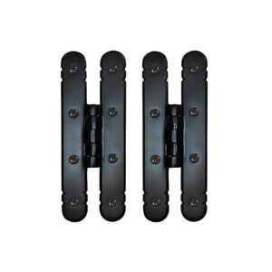 Lynn Cove Foundry Cast Aluminum Bi-Folding Shutter Hinges Pair Flat Black 2 3/4"